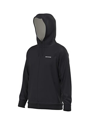 Skechers S212267-001 New Basics M Fz Hoodie Kapüşonlu  Normal Kalıp Düz Siyah Erkek Zip Ceket