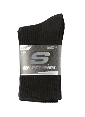 Skechers Siyah Unisex 3lü Çorap S212283-001 U 3 Pack Crew Cut Socks  