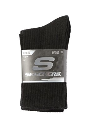 Skechers Siyah Unisex 3lü Çorap S212283-001 U 3 Pack Crew Cut Socks  