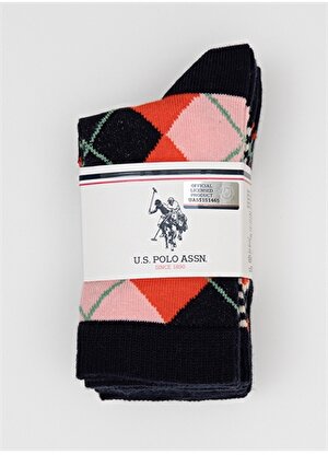 U.S. Polo Assn. Lacivert - Koyu Gri Kız Çocuk Paketli Çorap