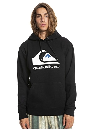 Quiksilver Siyah Erkek Kapüşon Yaka Baskılı Sweatshirt BIG LOGO HOOD 