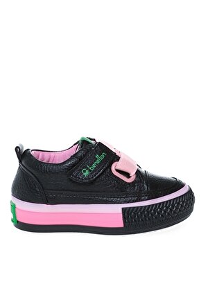 Benetton Siyah - Pembe Erkek Bebek Yürüyüş Ayakkabısı BN-30445     