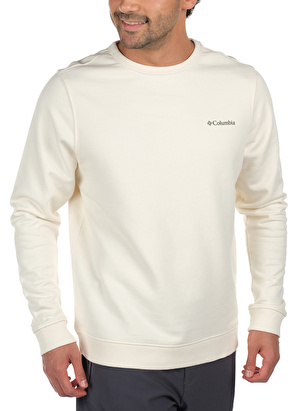 Columbia Krem Erkek Kapüşon Yaka Sweatshirt CS0204 