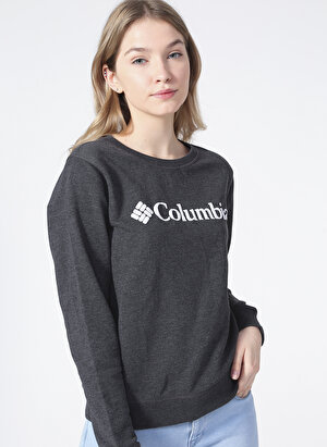 Columbia CS0055 Bisiklet Yaka Normal Kalıp Baskılı Siyah Kadın Sweatshirt