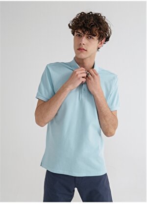 Limon Oscar21 Polo Yaka  Basic Düz Açık Mavi Erkek T-Shirt