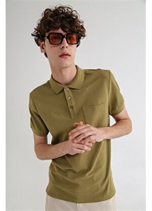 Limon Basic Düz Açık Haki Erkek Polo T-Shirt - Skor21