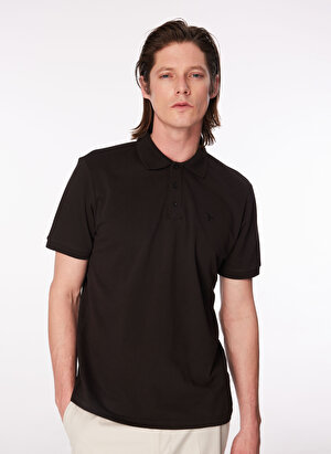 Fabrika   Basic Düz Siyah Erkek Polo T-Shirt  -  BORAMIR-Y