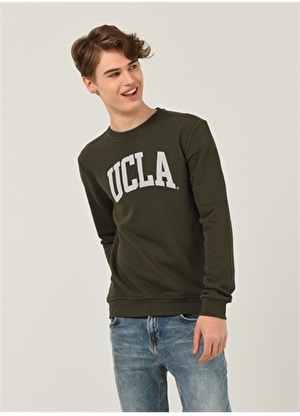 Ucla BALDWIN Bisiklet Yaka  Standart Kalıp Baskılı Yeşil Erkek Sweatshirt