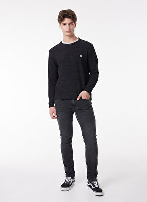 Lee L212149003 Knitwear Crew Neck Bisiklet Yaka  Regular Fit Düz Antrasit Erkek Kazak