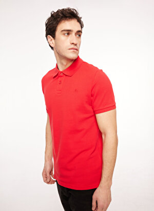 Aeropostale 7542   Standart Kalıp Düz Kırmızı Erkek Polo T-Shirt