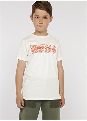 Funky Rocks Baskılı Ekru Erkek Çocuk T-Shirt FUNKY-B14