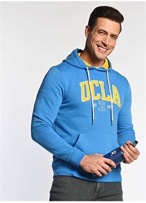 Ucla KELSEY Kapüşonlu  Oversized  Mavi Erkek Sweatshirt