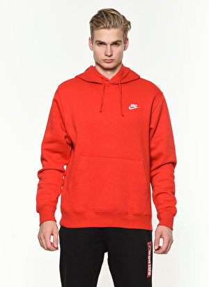 Nike Bv2654-657M Nsw Club Hoodie Po Bb Kapüşonlu Standart Kalıp  Kırmızı - Pembe Erkek Sweatshirt