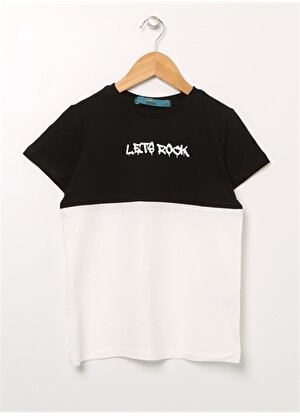 Funky Rocks Baskılı Siyah - Beyaz Erkek Çocuk T-Shirt DR-26