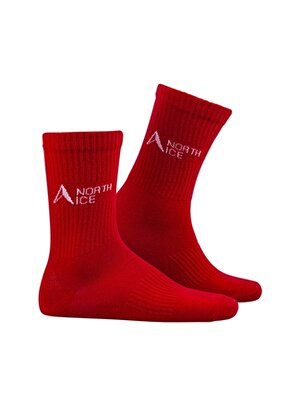 North Ice Normal Düz Kırmızı Erkek Çorap
