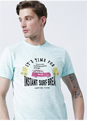 Limon Bisiklet Yaka Basic Mint Erkek T-Shirt - Surfing