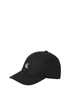 Calvin Klein Iu0Iu00150-Monogram Baseball Cap   Standart Kalıp Düz Siyah Çocuk Şapka