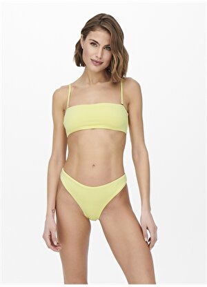 Only Onlolli Brazilian Normal Kalıp Düz Limon Sarı Kadın Bikini Alt