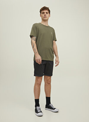 Jack & Jones 12165604_Jpstbowie Jjshorts Solid  Normal Bel  Düz Siyah Erkek Şort