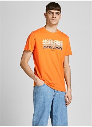 Jack & Jones 12205503_Jorbrady Tee Bisiklet Yaka  Standart Kalıp Baskılı Açık Sarı Erkek T-Shirt