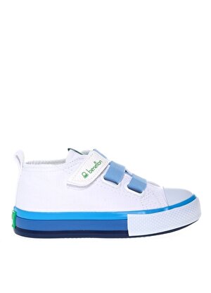 Benetton Beyaz - Mavi Erkek Çocuk Keten Yürüyüş Ayakkabısı BN-30649 688