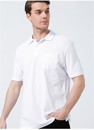 Pierre Cardin Polo Yaka Düz Beyaz Erkek Polo T-Shirt EARTH-R