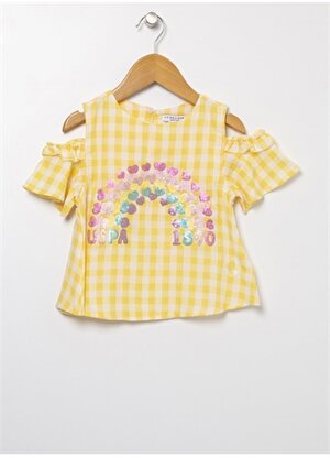 U.S. Polo Assn. Sarı Kız Çocuk Gömlek FRONTOIY22