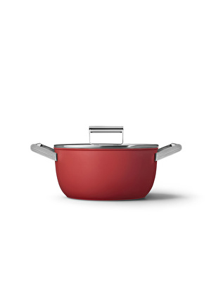 SMEG Cookware 50''S CKFC2411RDM Style Kırmızı Tencere 24 cm 4,6 lt