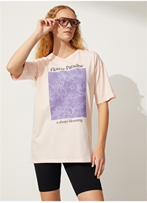 People By Fabrika Pudra Kadın T-Shirt PFKSS22TS0070