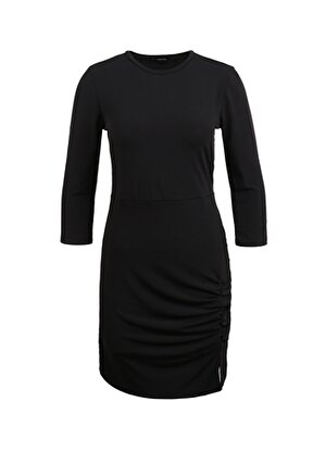 NGSTYLE Siyah Kadın Büzgülü Mini Elbise NGKAW21EL0077