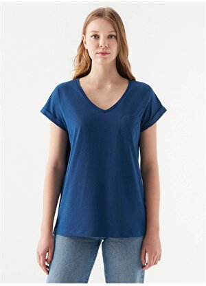 Mavi M1600961-30808  Yuvarlak Yaka  Normal Kalıp  Koyu Mavi Kadın T-Shirt