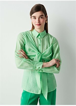 İpekyol Normal Açık Yeşil Kadın Gömlek IS1220025155011