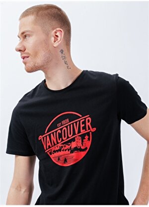 The Crow Bisiklet Yaka Baskılı Siyah Unisex T-Shirt VANCOUVER