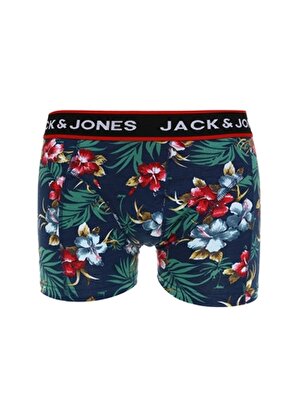 Jack & Jones 12225697_Jaclittle Trunks Try  Normal Bel  Desenli Koyu Yeşil Erkek Boxer