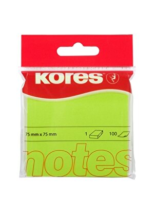 Kores Yeşil Çocuk Not Kağıdı  Not Kağıdı 75x75mm 100 ypr Yeşil    