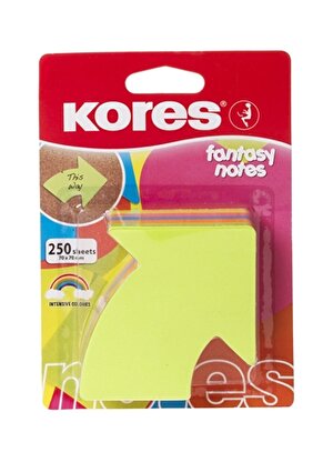 Kores Çok Renkli Çocuk Not Kağıdı Not Kağıdı 70x70mm 250 Yaprak    