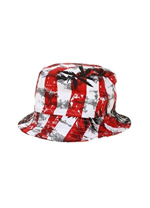 Fonem Kırmızı - Beyaz Bucket Şapka FO 7066