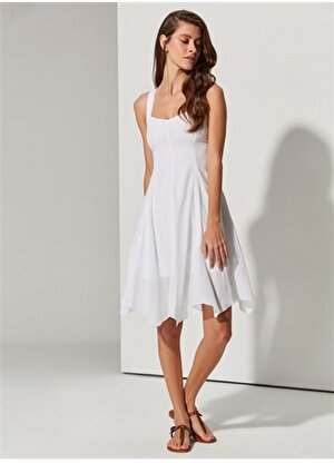  White by Nature Beyaz Kadın Plaj Elbisesi WBN3118-XL
