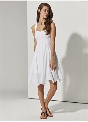 White by Nature Beyaz Kadın Plaj Elbisesi WBN3118-L