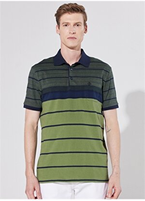 Privé Polo Yaka Lacivert - Yeşil Erkek T-Shirt 4BX482220003