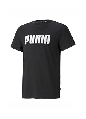 Puma Siyah Kız Çocuk Bisiklet Yaka Kısa Kollu Baskılı T-Shirt 84759401 Boys ESS PUMA Tee  