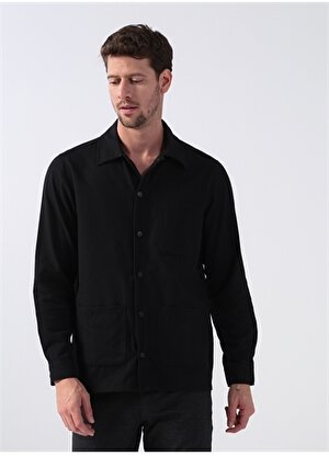 Fabrika Comfort Gömlek Yaka Düz Siyah Erkek Gömlek CM CLARKK 1