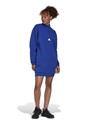 adidas Düz Mavi Kadın Elbise HM2894 W NEW HLFZP DRS