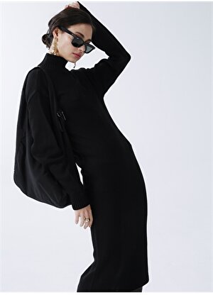Fabrika Comfort Siyah Kadın Düz Elbise CM-LONDON   