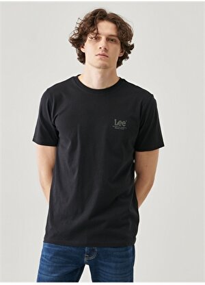 Lee Siyah Erkek T-Shirt Lightweight SS Logo CNeck T-shirt