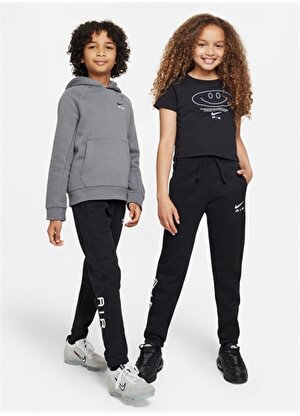 Nike Siyah Erkek Çocuk Lastikli Düz Eşofman Altı DQ9106-010 K NSW NIKE AIR PANT   