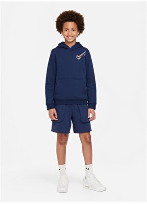 Nike Çocuk Lacivert Kapüşonlu Sweatshirt DX2295-410 B NSW SOS FLC PO HOODIE  