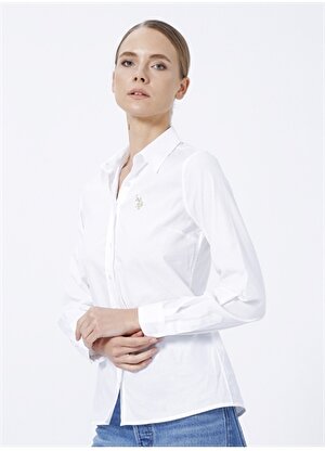 U.S. Polo Assn. Gömlek Yaka Beyaz Kadın Gömlek SALY022K