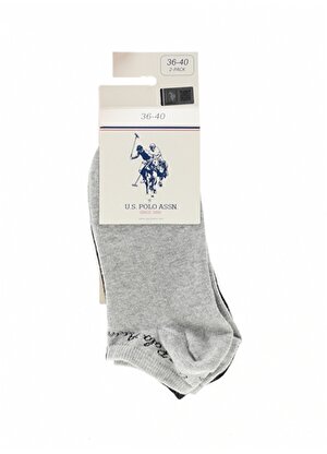 U.S. Polo Assn. Gri Kadın Çorap 2'Lİ PAKET CORASK22-2
