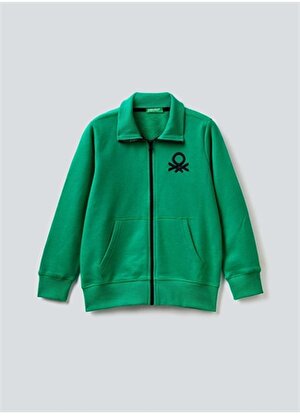 Benetton Yeşil Erkek Çocuk Dik Yaka Sweatshirt 3J68C501B 108    